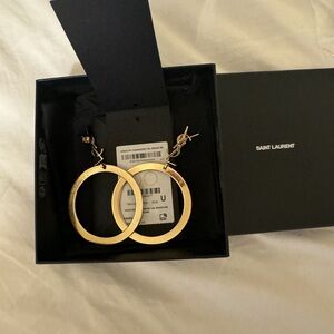 Authentic YSL earrings ( large 3/ inch ) ( pair not single earring)
